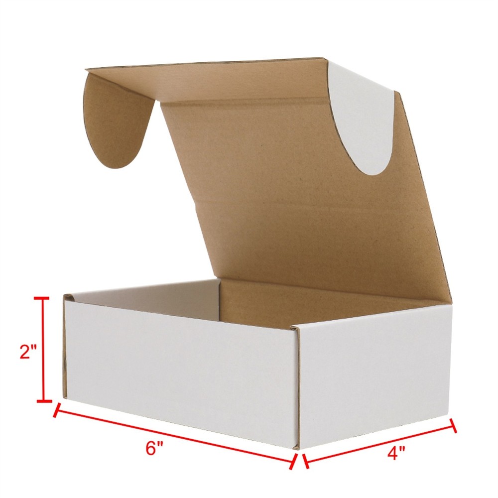 50pcs White Corrugated Cardboard Packaging Shipping Packing Mailing Boxes 6x4x2″