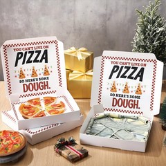 3 PCS 10×10 Inch Christmas Pizza Money Box Cash Gift Surprise Holder Birthday