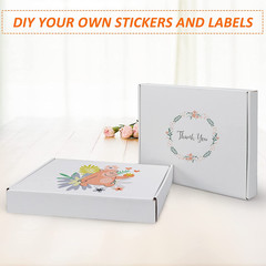 13X10X2 Inches Shipping Boxes Set of 25, White Corrugated Cardboard Box Literatu