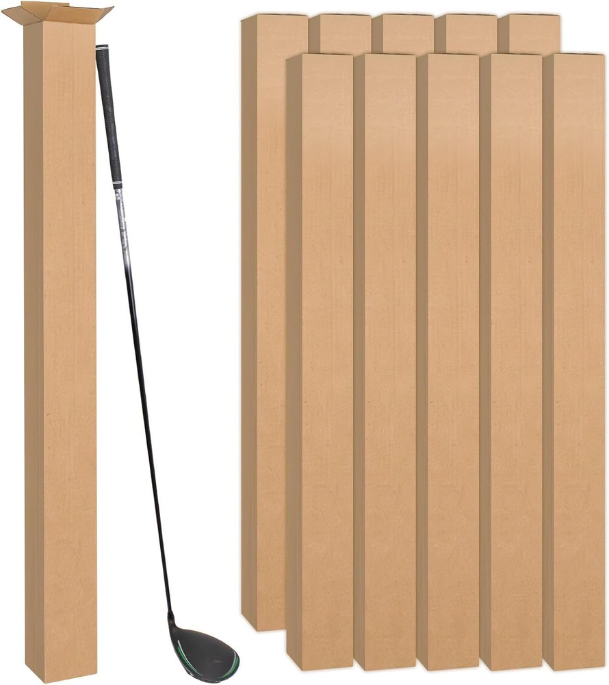 10 Pcs 4 X 4 X 48 Inch Golf Club Shipping Boxes 4L X 4W X 48H Tall Corrugated Bo