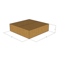 5 15x15x4 Kraft Brown Corrugated Shipping Boxes 32 ECT Single-Wall New